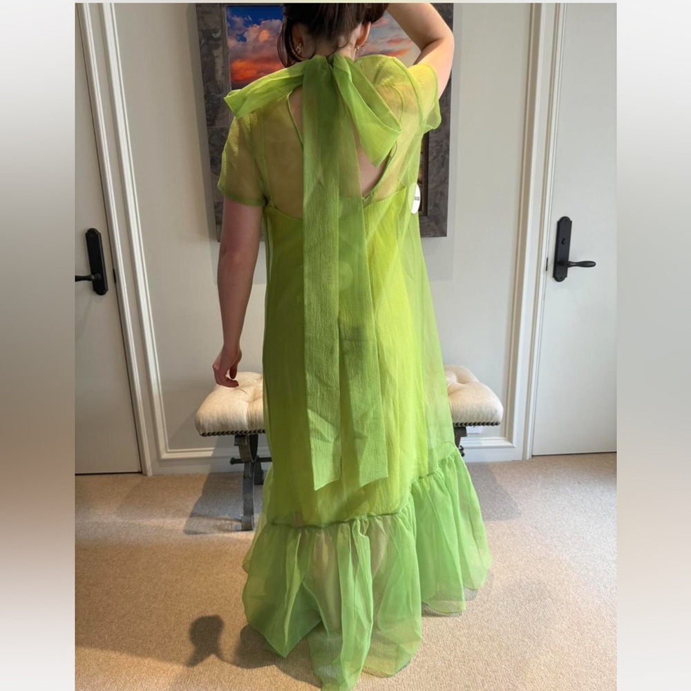 STAUD Lime Green Sheer Dress - Picture 3 of 6